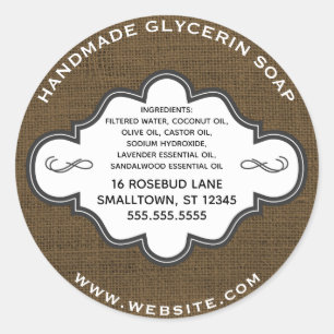 Handmade Soap Label Rustic Country Burlap