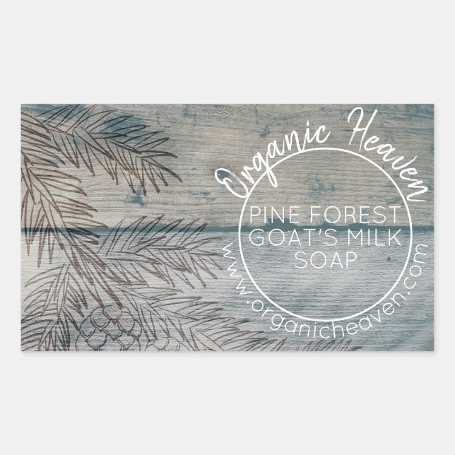 Handmade Soap Rustic Pine Wood Product Label (Front)