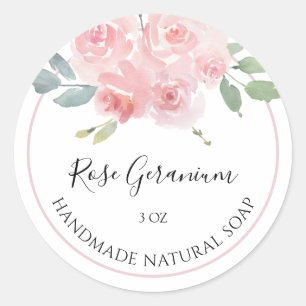 Handmade Soap Sticker Floral Rose Geranium