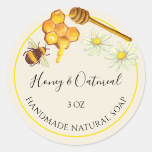 Handmade Soap Sticker Honey and Oatmeal