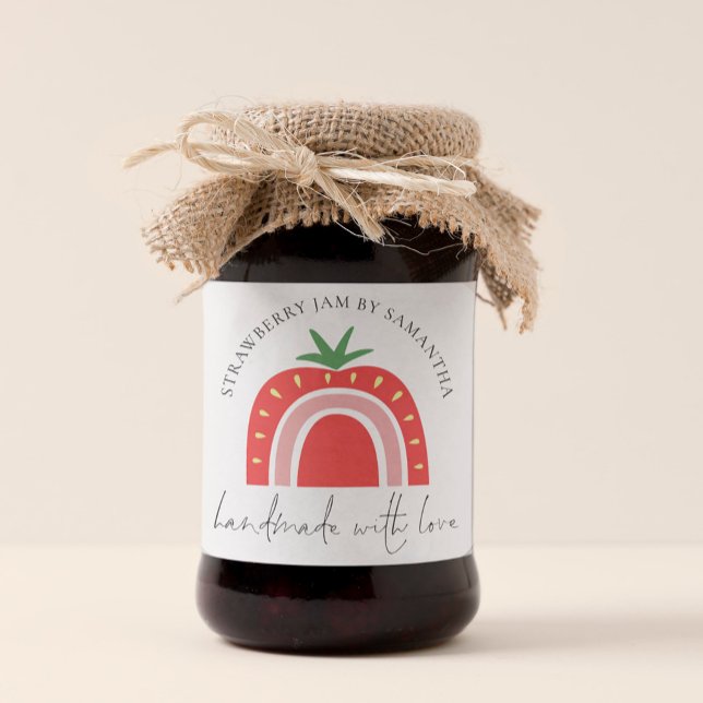 Handmade Strawberry Jam Rainbow Name Square Sticker (Creator Uploaded)