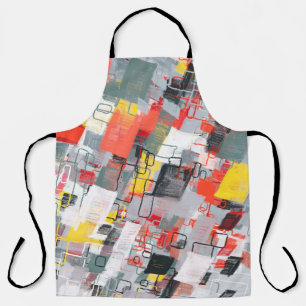 Handmade surreal abstract pattern. Modern artistic Apron