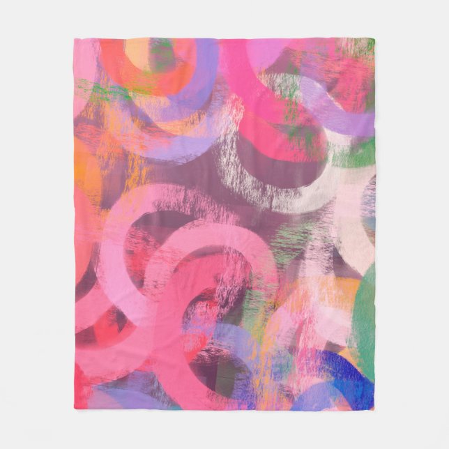 Handmade surreal abstract pattern. Modern artistic Fleece Blanket (Front)