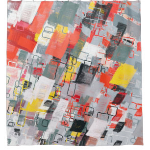 Handmade surreal abstract pattern. Modern artistic Shower Curtain