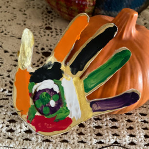 Handmade Turkey Hands Frame Ornament Name Card Tag