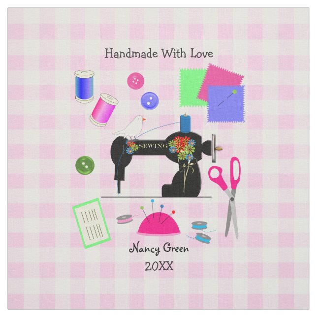 Handmade Uncut Personalised Quilt Sewing Labels Fabric (Swatch)