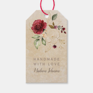 Handmade Watercolor Floral Texture Paper Gift Tags