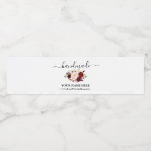 Handmade Watercolor Floral Wraparound Label