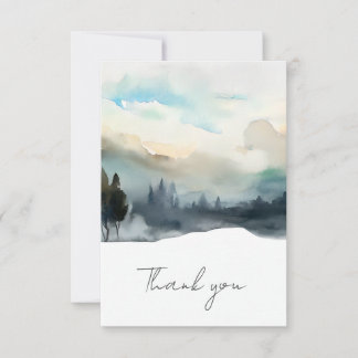 Handmade Watercolor Funeral Thank you Card