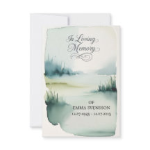 Handmade Watercolor Minimalist Funeral Invitation