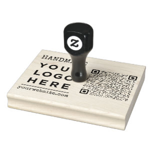 Handmade Website Business Logo Qr Code Custom Rubber Stamp