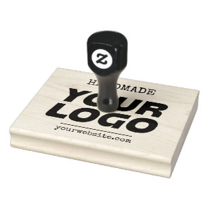 Handmade Website Your Business Logo Horizontal Rubber Stamp