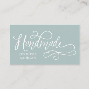 handmade whimsical script business card