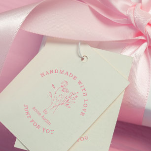 Handmade Wildflowers Bouquet Wreath Business Rubber Stamp