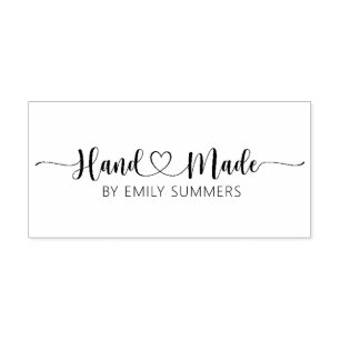 Handmade With Heart by custom name Rubber Stamp