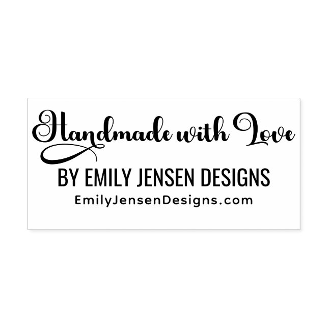 Handmade With Love #4 Business Name Website URL Self-inking Stamp (Design)