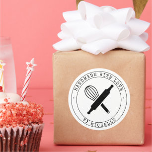 Handmade With Love Baking Personalised Sticker