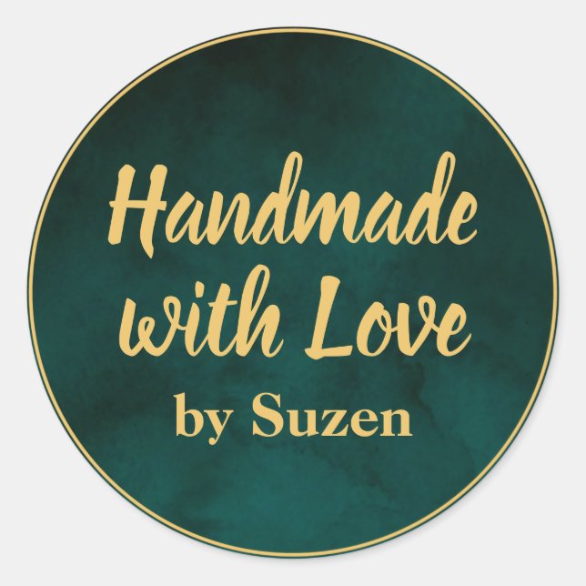 Handmade with Love Beauty Products labels Sticker (Front)