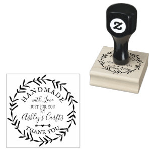 Handmade with Love boho rustic Thank you for you Rubber Stamp