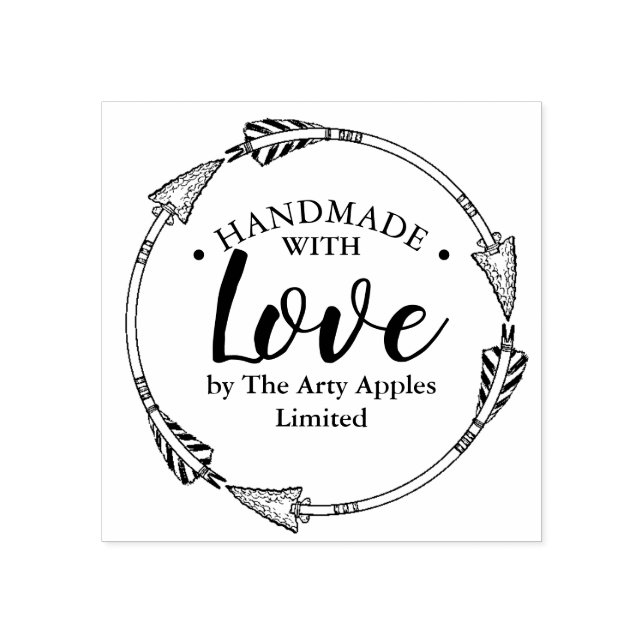 handmade with love business envelope arrow rubber stamp (Imprint)