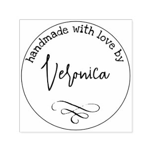 Handmade With Love By First Name Custom Self-inking Stamp