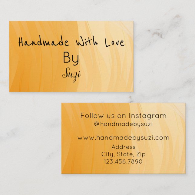 Handmade With Love By Name Terracotta  Business Card (Front/Back)