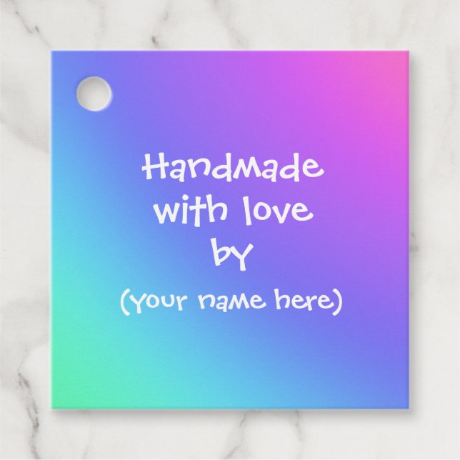 "Handmade With Love By" Personalised Tags (Front)