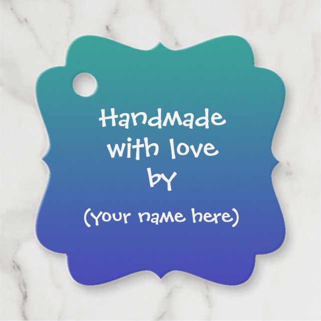 "Handmade With Love By" Personalised Tags (Front)