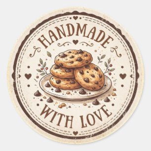 Handmade with Love   Chocolate Chip Cookies Classic Round Sticker