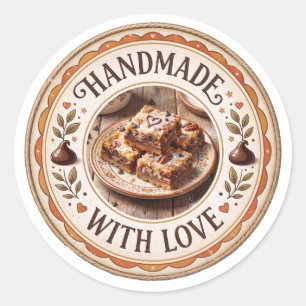 Handmade with Love   Chocolate Coconut Magic Bars Classic Round Sticker