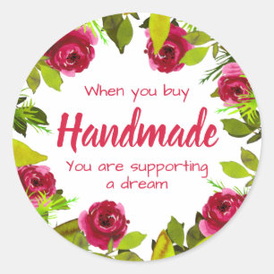 Handmade With Love Classic Round Sticker