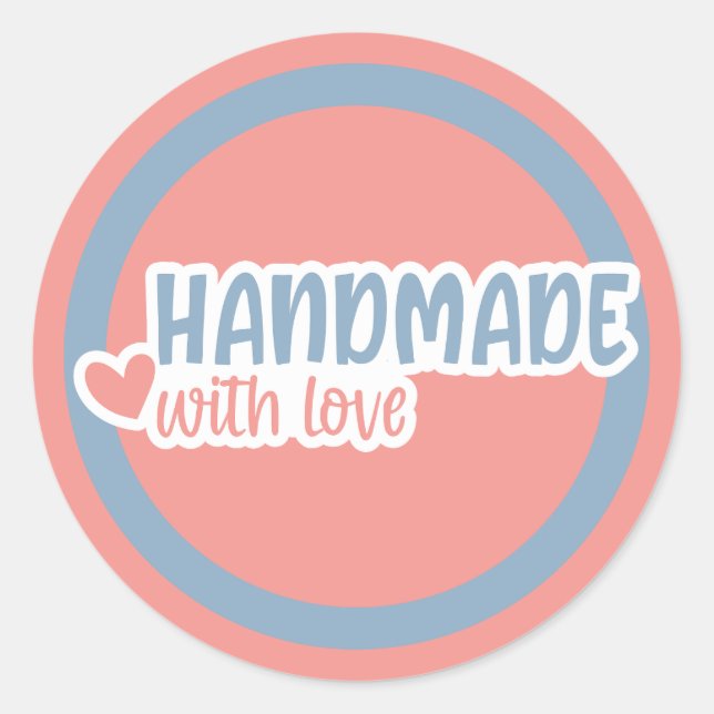 Handmade With Love Classic Round Sticker (Front)