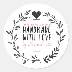 Handmade with Love Classic Round Sticker