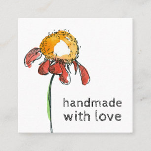 Handmade With Love Coneflower Shop Square Business Card