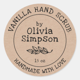 Handmade with Love Cosmetics Product Label