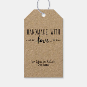 Handmade with Love Country Kraft Custom Gift Tags