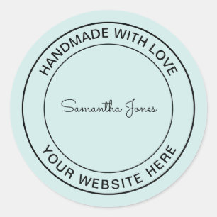 Handmade with Love Craft DIY Cool Hipster Business Classic Round Sticker