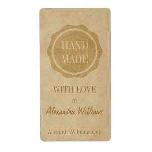 Handmade with love craft labels Crafty