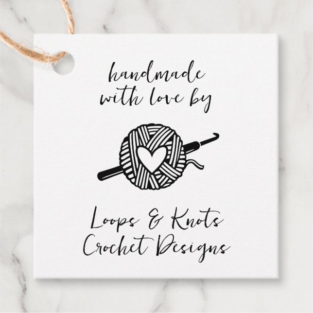 Handmade With Love Crochet Favour Tags (Front)