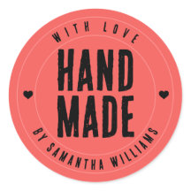 Handmade with Love Custom Coral Pink Artisan
