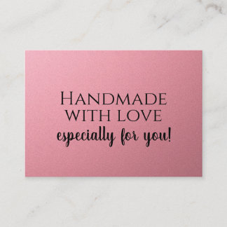 Handmade With Love | Custom Logo Black & pink Bus Business Card