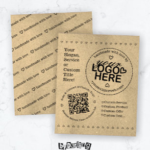 Handmade with Love Custom Logo QR Code Rustic Flyer