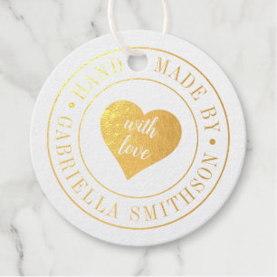 Handmade with Love Custom Product Price FOIL Tag
