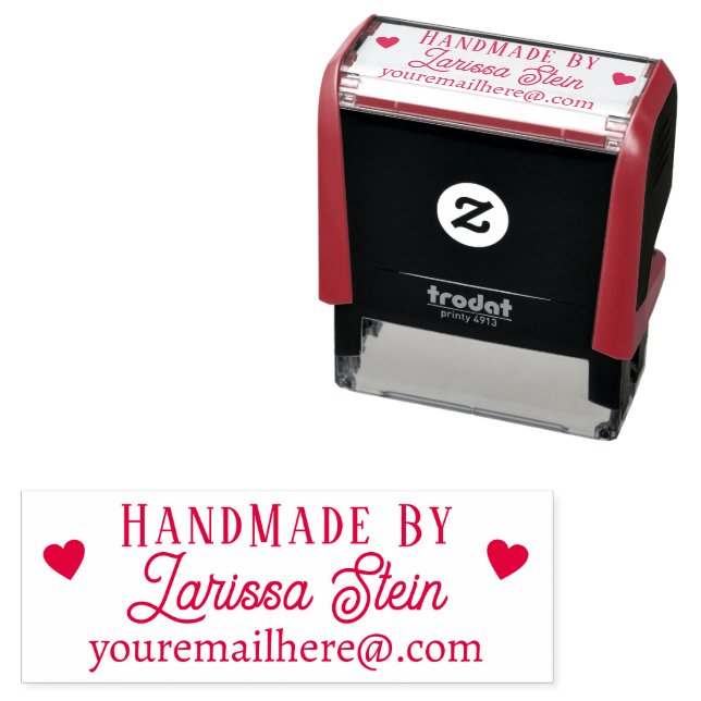 Handmade With Love Custom Signature Rubber Stamps (In Situ)