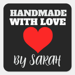 HANDMADE WITH LOVE CUSTOM STICKERS