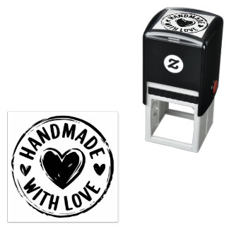 Handmade With Love Doodle Hearts Self Inking Stamp