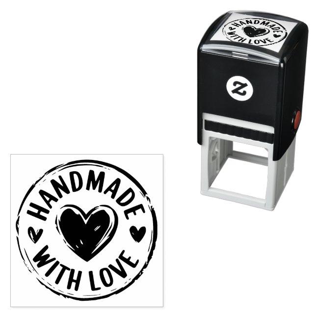 Handmade With Love Doodle Hearts Self Inking Stamp (In Situ)