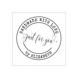 Handmade With Love Elegant Script Product Stamp