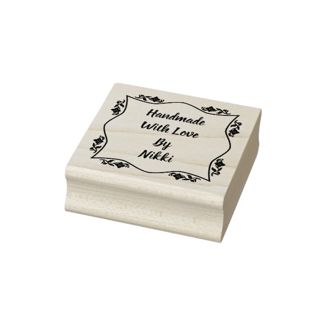 Handmade with love floral stamp (Stamp)