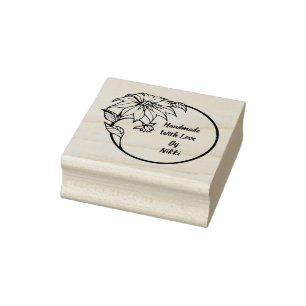Handmade with love floral stamp